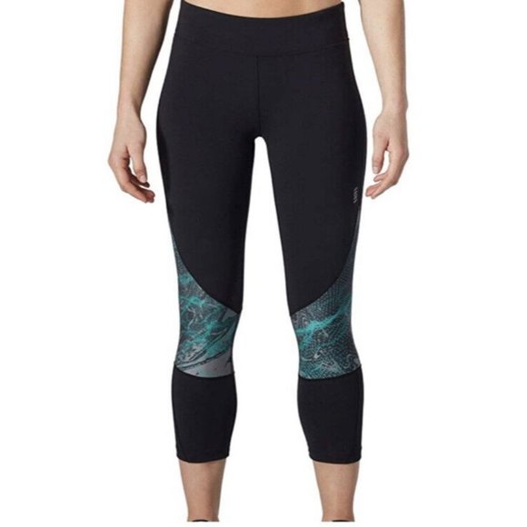 Second Skin Performance Capri Tights Leggings Small 4-6 Black Activewear Pants - Picture 1 of 9